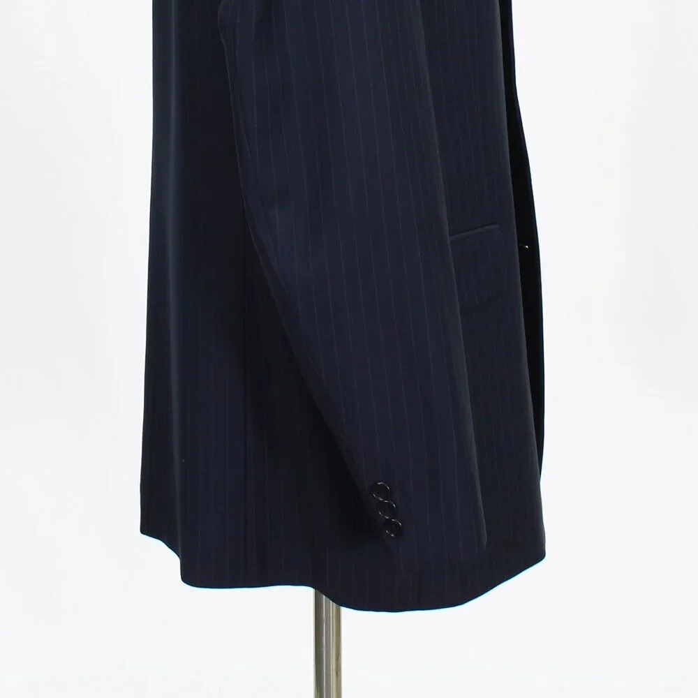Hugo Boss 42L Navy Stripe 3-Button Wool Sport Coat Blazer Jacket P293